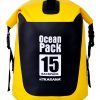 Ocean Pack Rucksack Trockentasche von Karana, Vorderseite, 15 Liter, Gelb